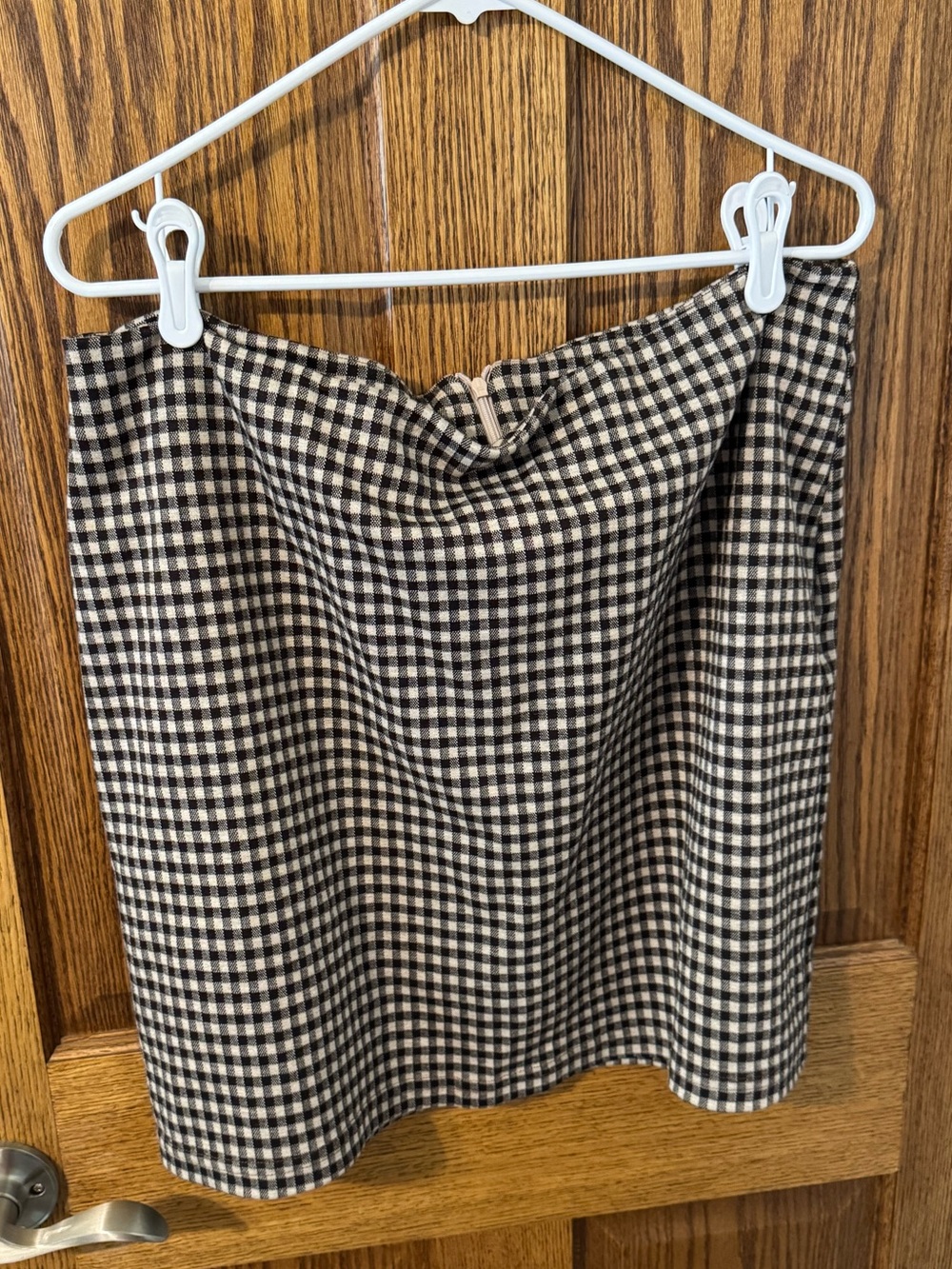 Checked Brown and Cream Skirt